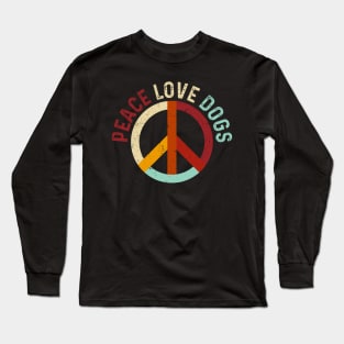 Retro Peace Love Dogs Long Sleeve T-Shirt